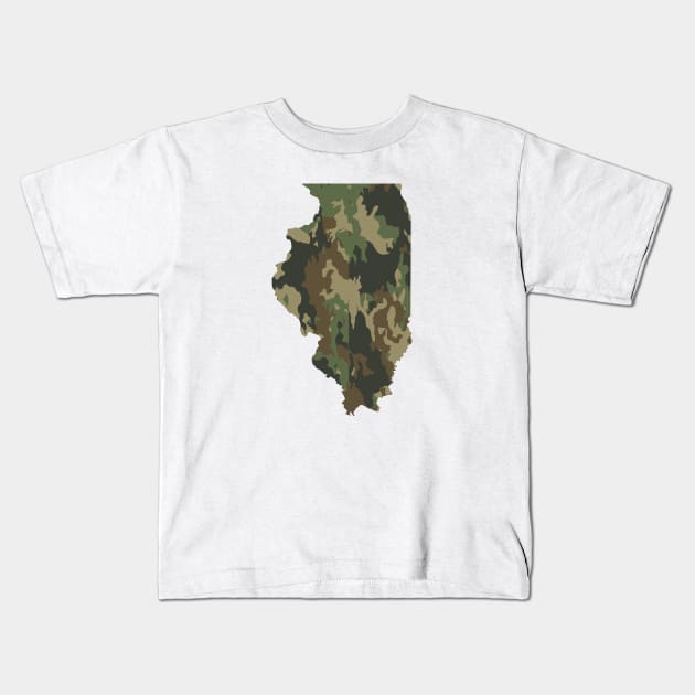 Hunting Illinois Kids T-Shirt by GreenGuyTeesStore